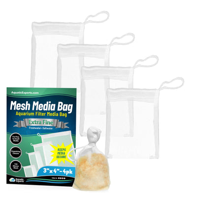 Aquatic Experts Aquatic Experts Aquarium Filter Bag - Extra Fine Mesh Media Bags - Ideal for Efficient Aquarium Filtration 3" x 4" 4 Pack Aquatic Experts