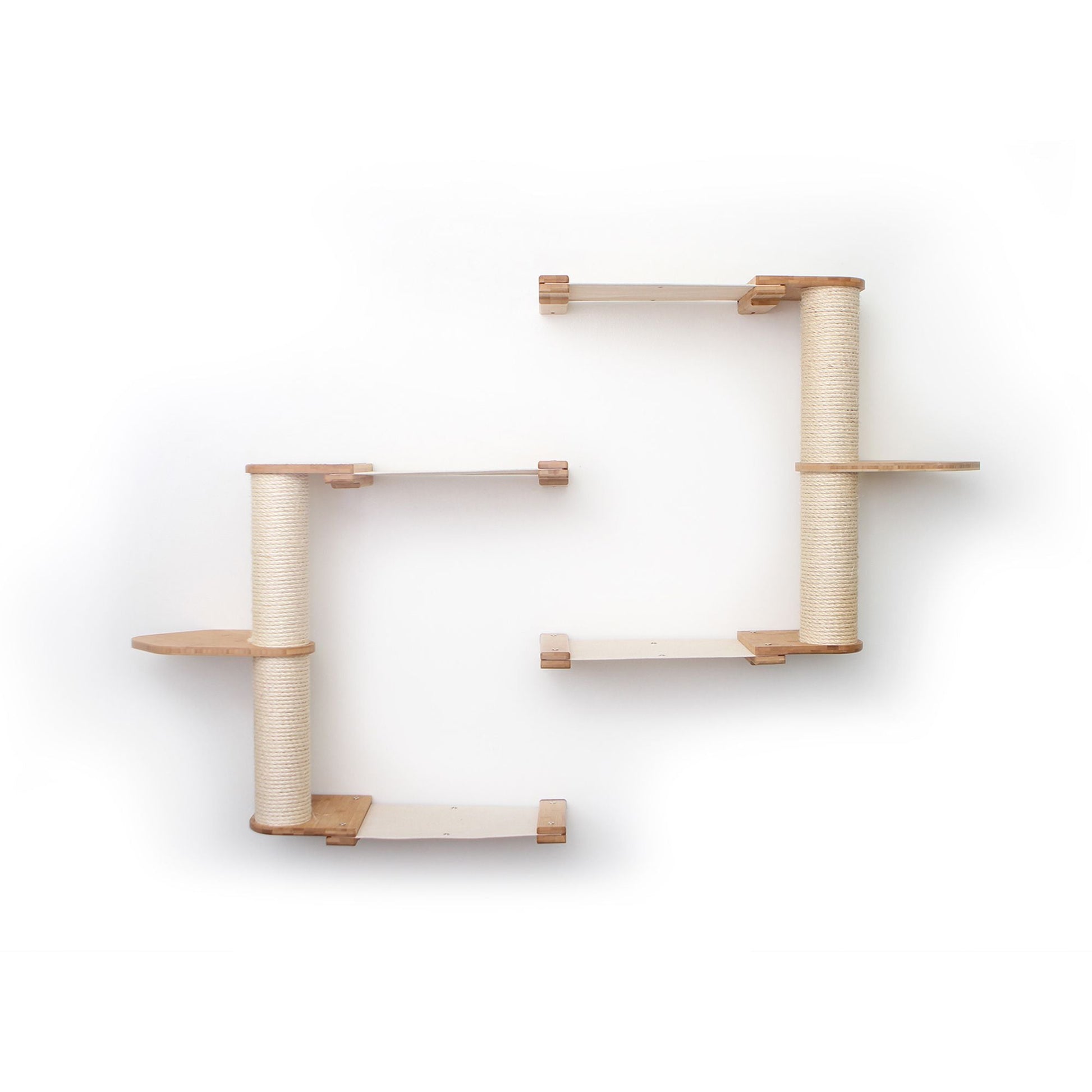 The Catacombs - Cat Tree Scratching Post System Natural Bamboo Natural Canvas 16" Cat Condo Catastrophic Creations