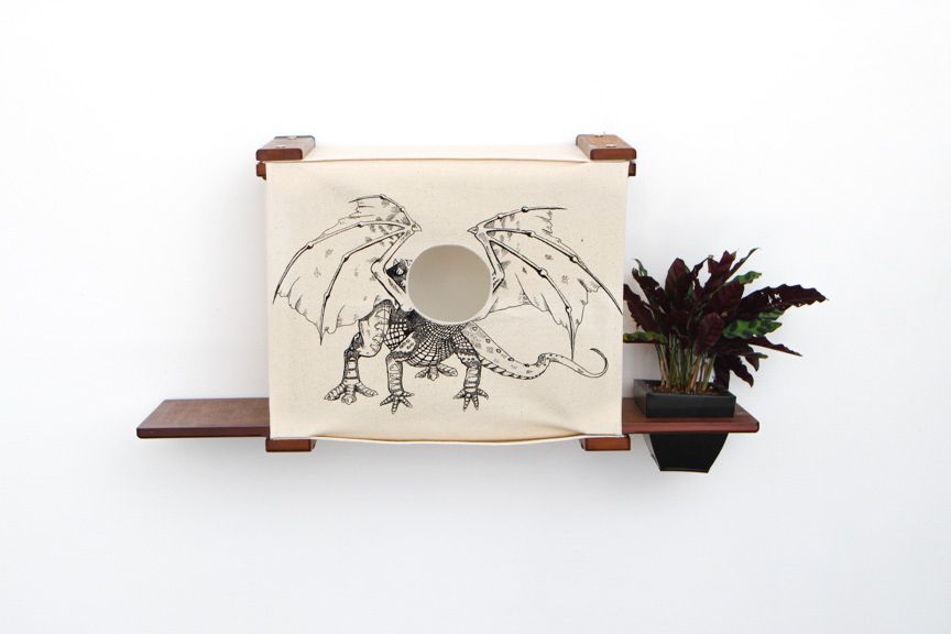 Deluxe Cat Cubby Bed English Chestnut Bamboo Baby Dragon Planter Catastrophic Creations