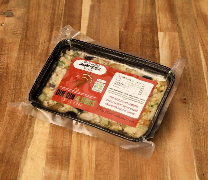 Tasty Turkey -case includes 24, 8oz meals Dog Food Din Din 4 Dogs