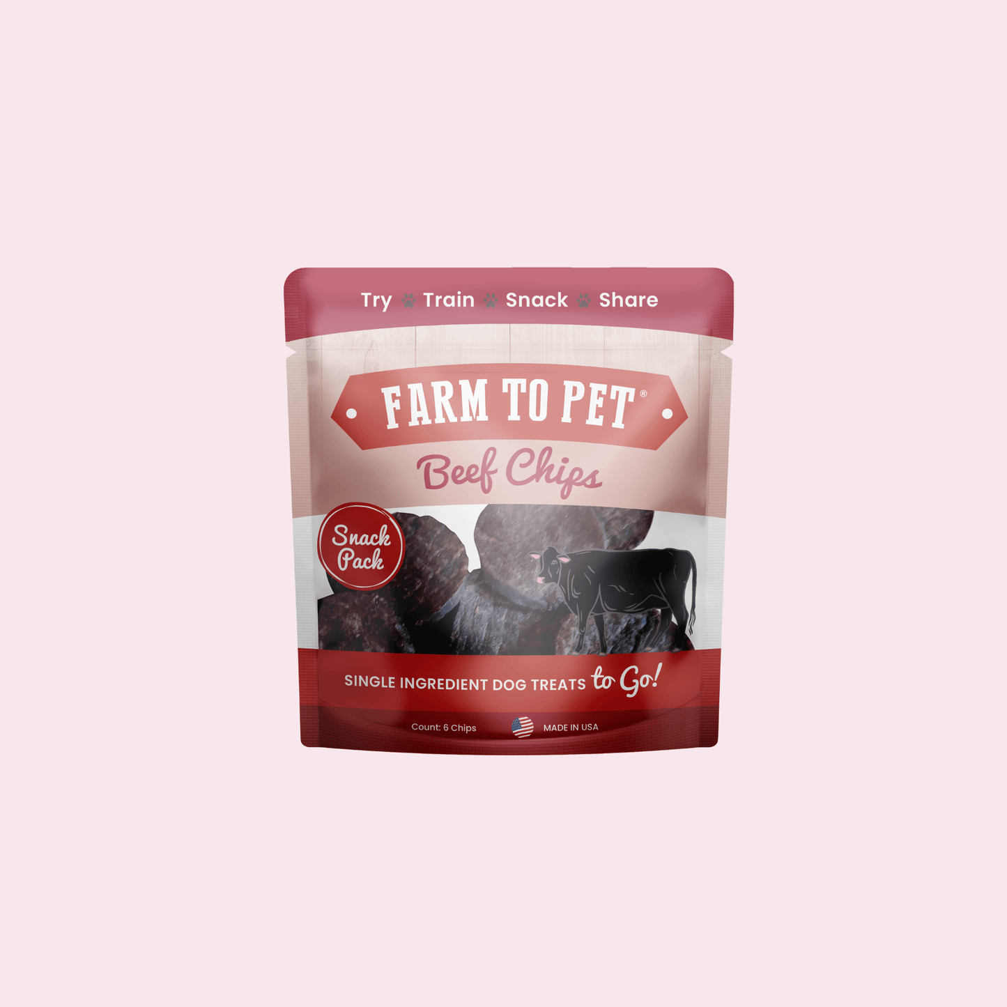 Beef Chips Snack Pack Bundles | Dog Treats for Training & Travel Snack Pack Farm To Pet