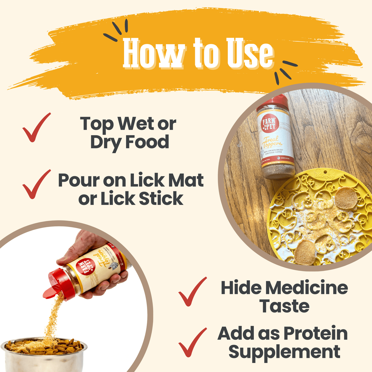 Treat Topper Chicken Dog Food Topper | Healthy Meal Supplement for Dogs Topper Farm To Pet