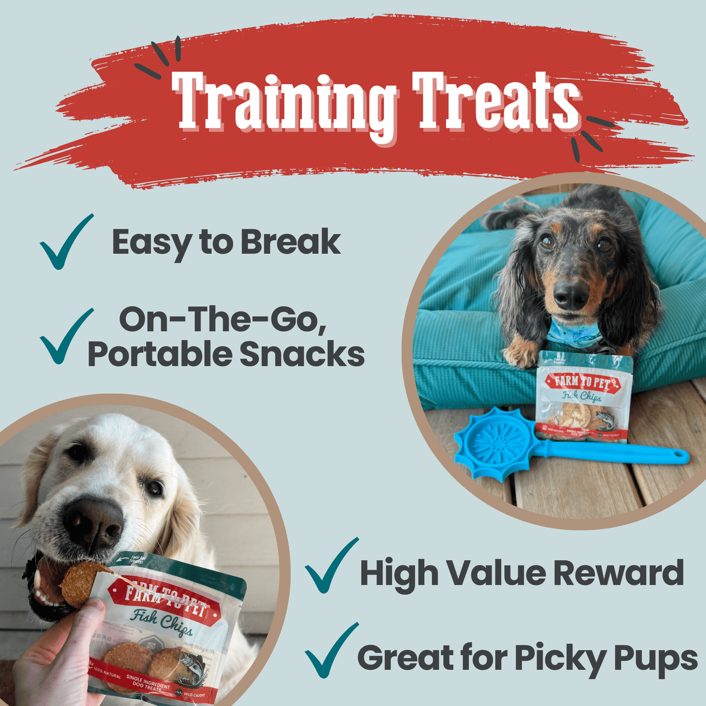 Fish Chips Snack Pack Bundles | Dog Treats for Training & Travel Snack Pack Farm To Pet
