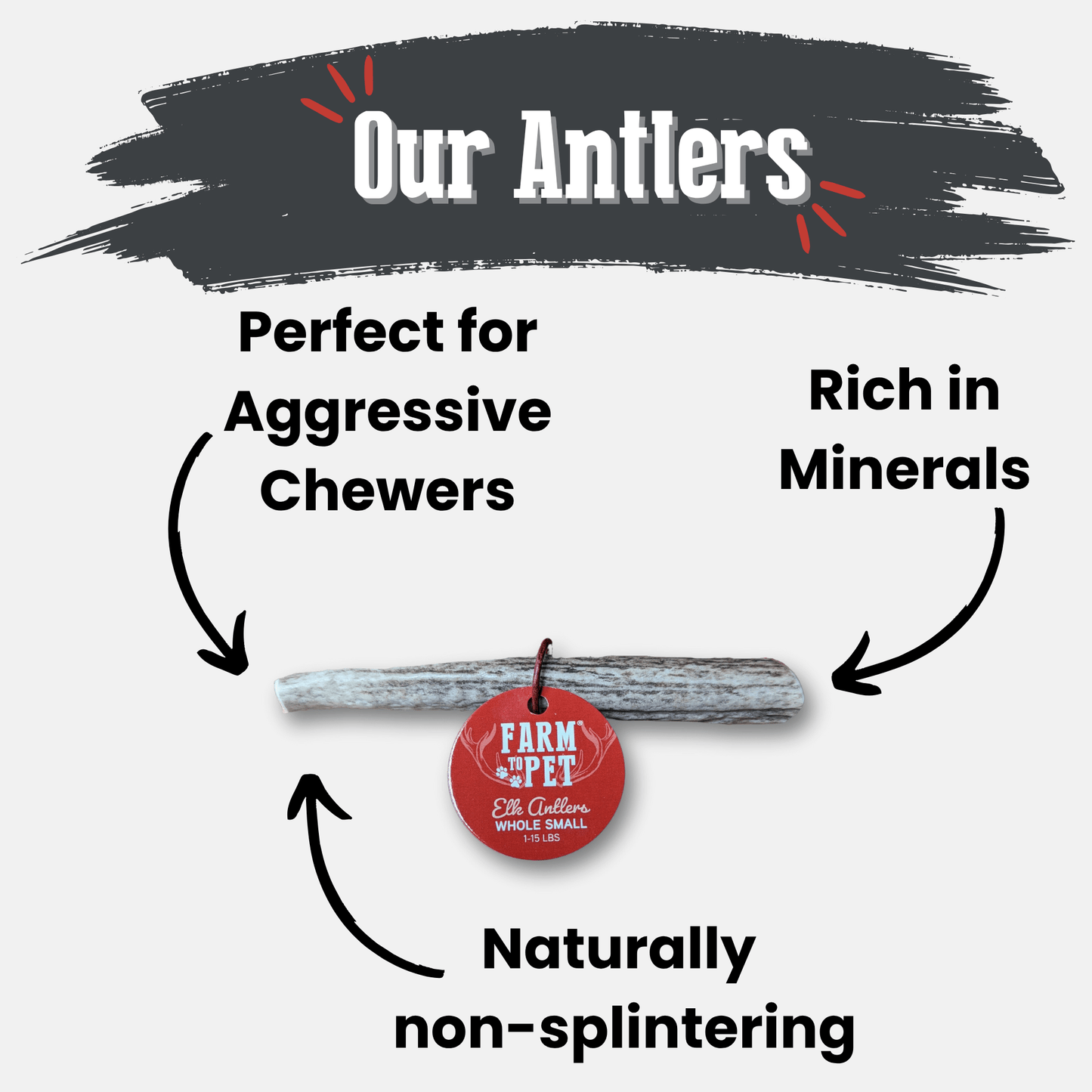 Elk Antler Dog Chews | All-Natural Whole and Split Elk Antler Chews for Dogs Antler Dog Chew Farm To Pet