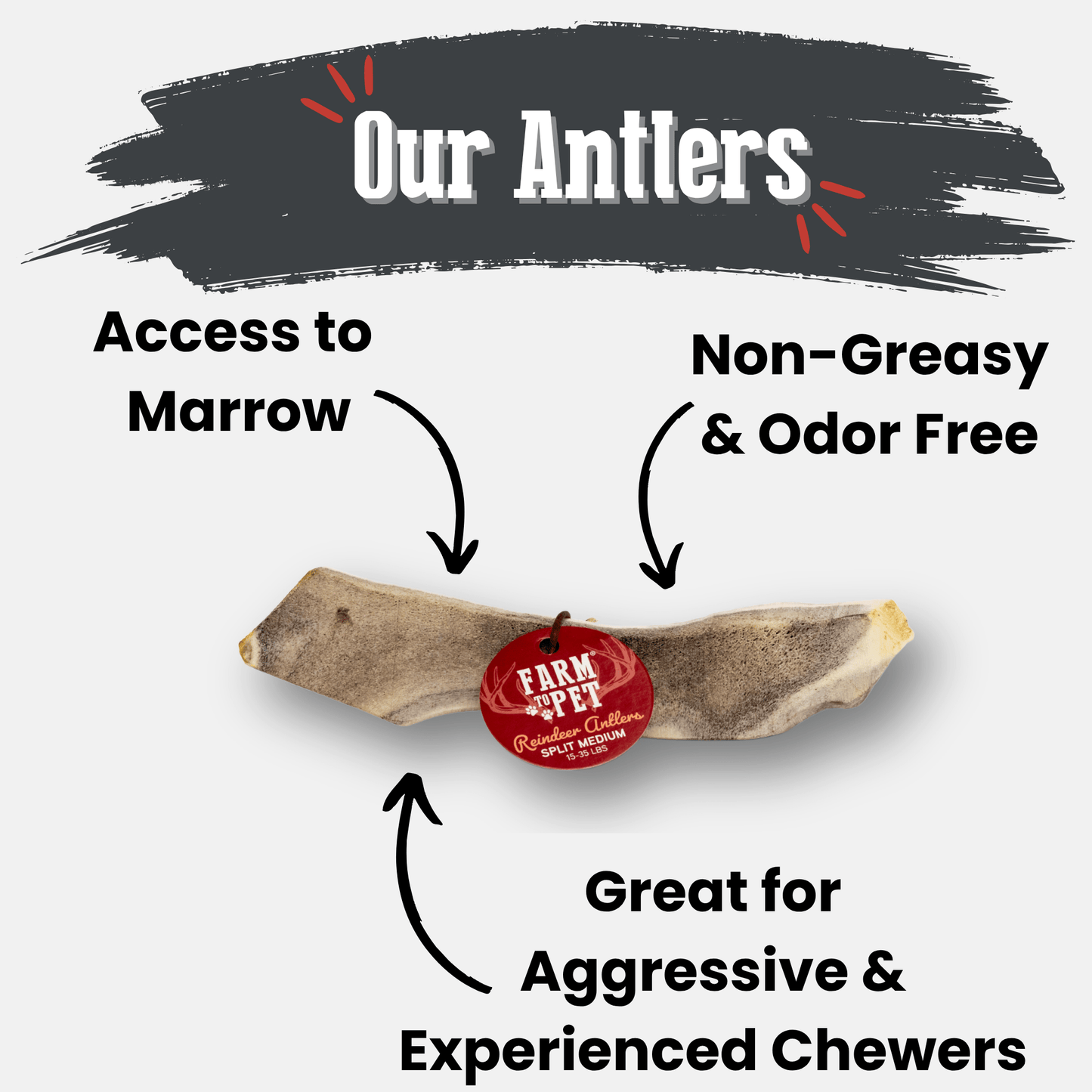 Reindeer Antler Dog Chews | Organic Chews for Dogs Antler Dog Chew Farm To Pet