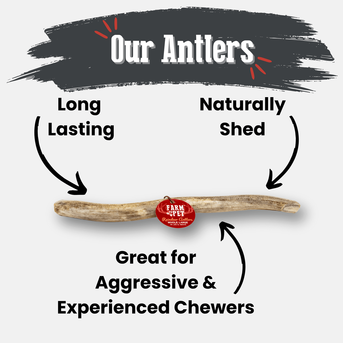 Reindeer Antler Dog Chews | Organic Chews for Dogs Antler Dog Chew Farm To Pet