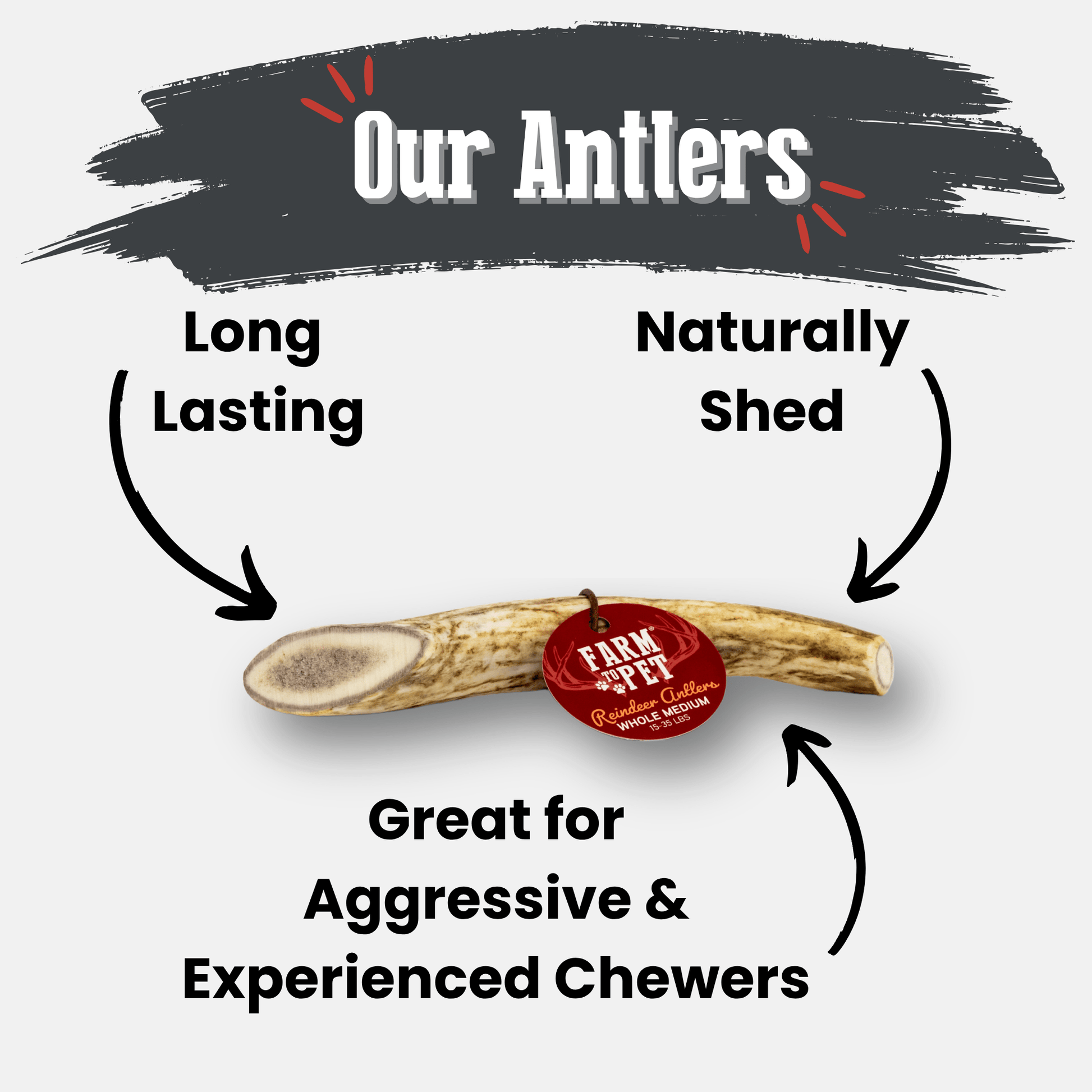 Reindeer Antler Dog Chews | Organic Chews for Dogs Antler Dog Chew Farm To Pet