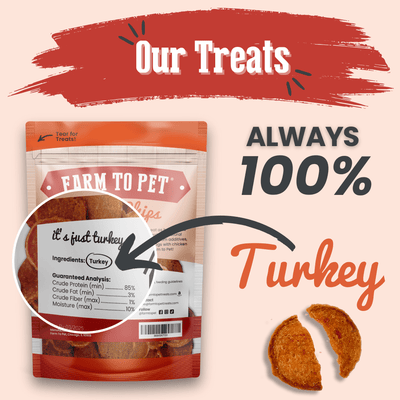 Turkey Chips for Dogs | All-Natural Single-Ingredient Healthy Dog Treats Chip Farm To Pet