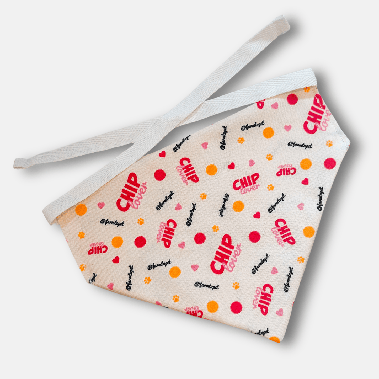 Tie-on Dog Bandana | Adjustable String-tie Bandana for Dogs and Cats Chip Lover Dog Bandana Bandana Farm To Pet