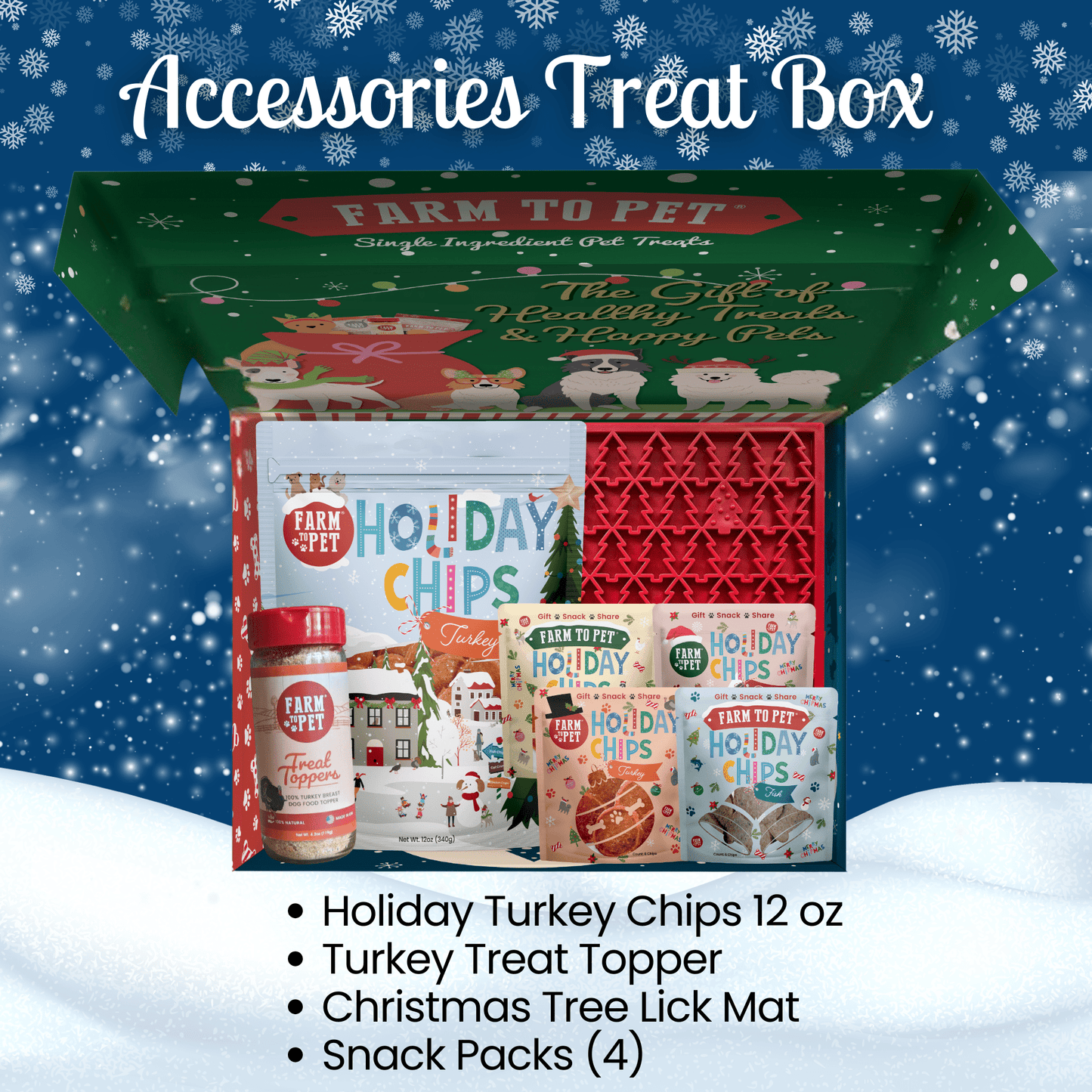 Seasons Treatings Dog Treats & Accessory Box Turkey + Lick Mat Custom Box Farm To Pet
