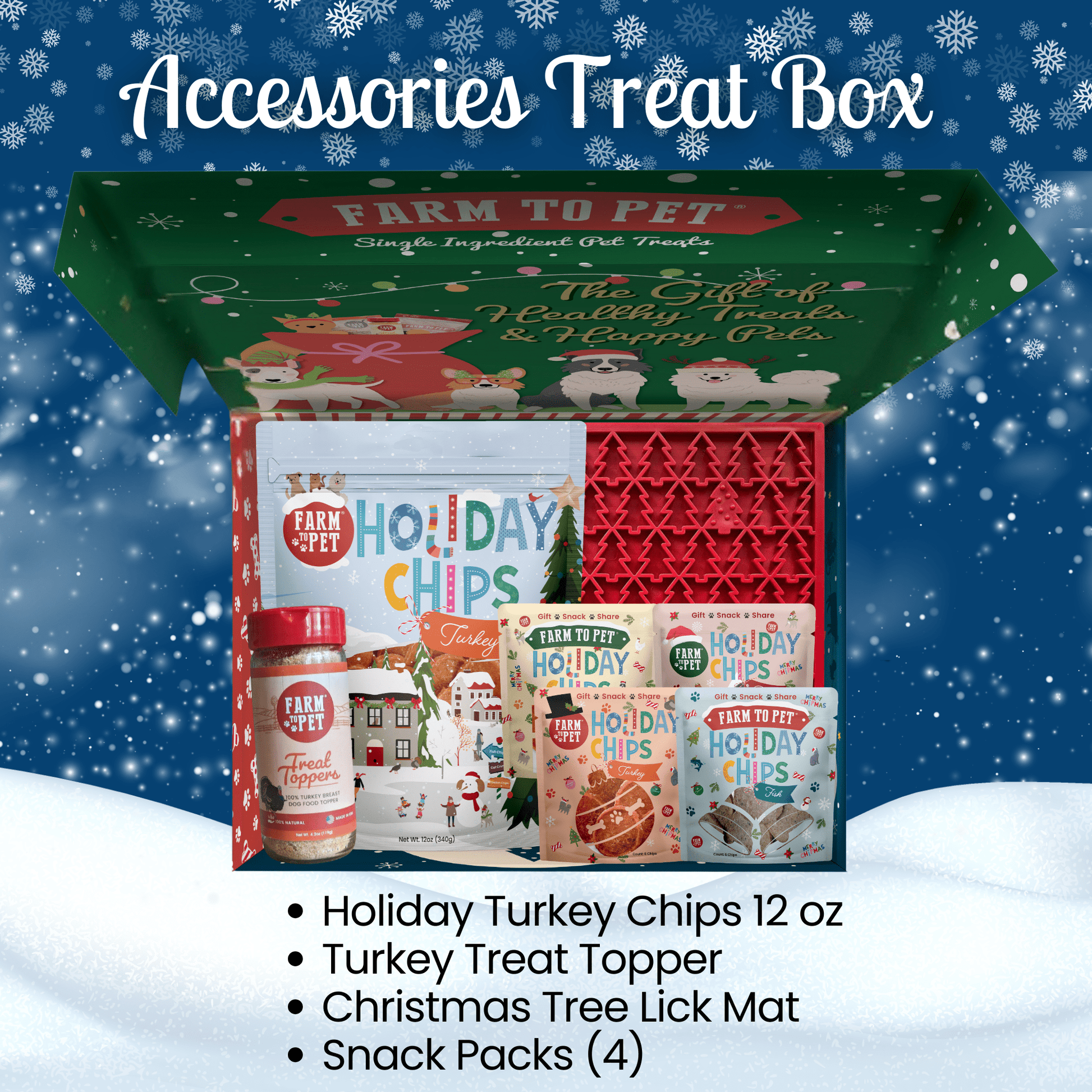 Seasons Treatings Dog Treats & Accessory Box Turkey + Lick Mat Custom Box Farm To Pet