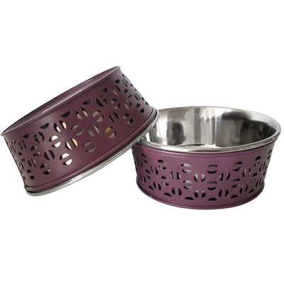 Country Living Set of 2 Stainless Steel Dog Bowls – Farmhouse Style, Ideal for Small to Medium Dogs Regular Dog Food Bowl American Pet Supplies