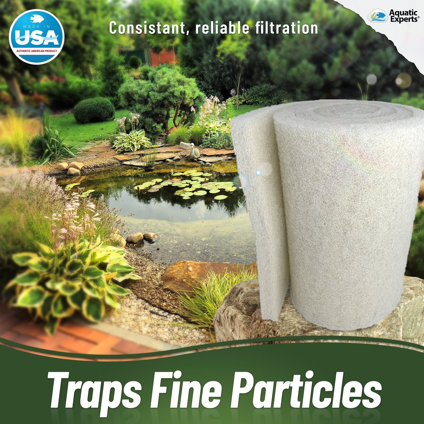 Pond Bundle - Carbon Filter 18"x72" + White Fine 18"x72" + Black Coarse 18"x72" Bundle Filter Pad Aquatic Experts