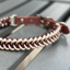 Fishtail Hand Braided Dog Collar in Burgundy & Cream Handmade Braided Collars Pawsh Pup Co.