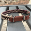 Fishtail Hand Braided Dog Collar in Burgundy & Cream Handmade Braided Collars Pawsh Pup Co.