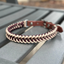 Fishtail Hand Braided Dog Collar in Burgundy & Cream Handmade Braided Collars Pawsh Pup Co.