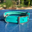 Fishtail Hand Braided Dog Collar in Teal & Cream Handmade Braided Collars Pawsh Pup Co.