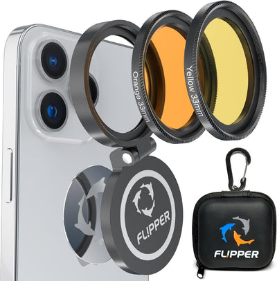 Flipper Flip-Kick Phone Filter Aquarium Reef Lens with Orange and Yellow Lenses Aquarium Viewer Flipper Aquarium Products