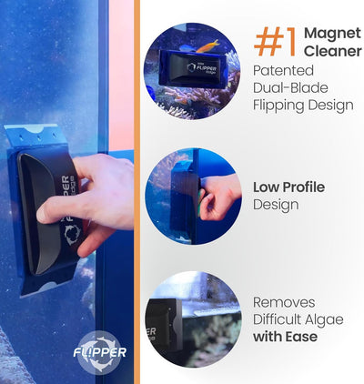 Flipper Edge 2 in 1 Floating Magnetic Aquarium Algae Cleaner (Standard) Aquarium Cleaning Supplies Flipper Aquarium Products