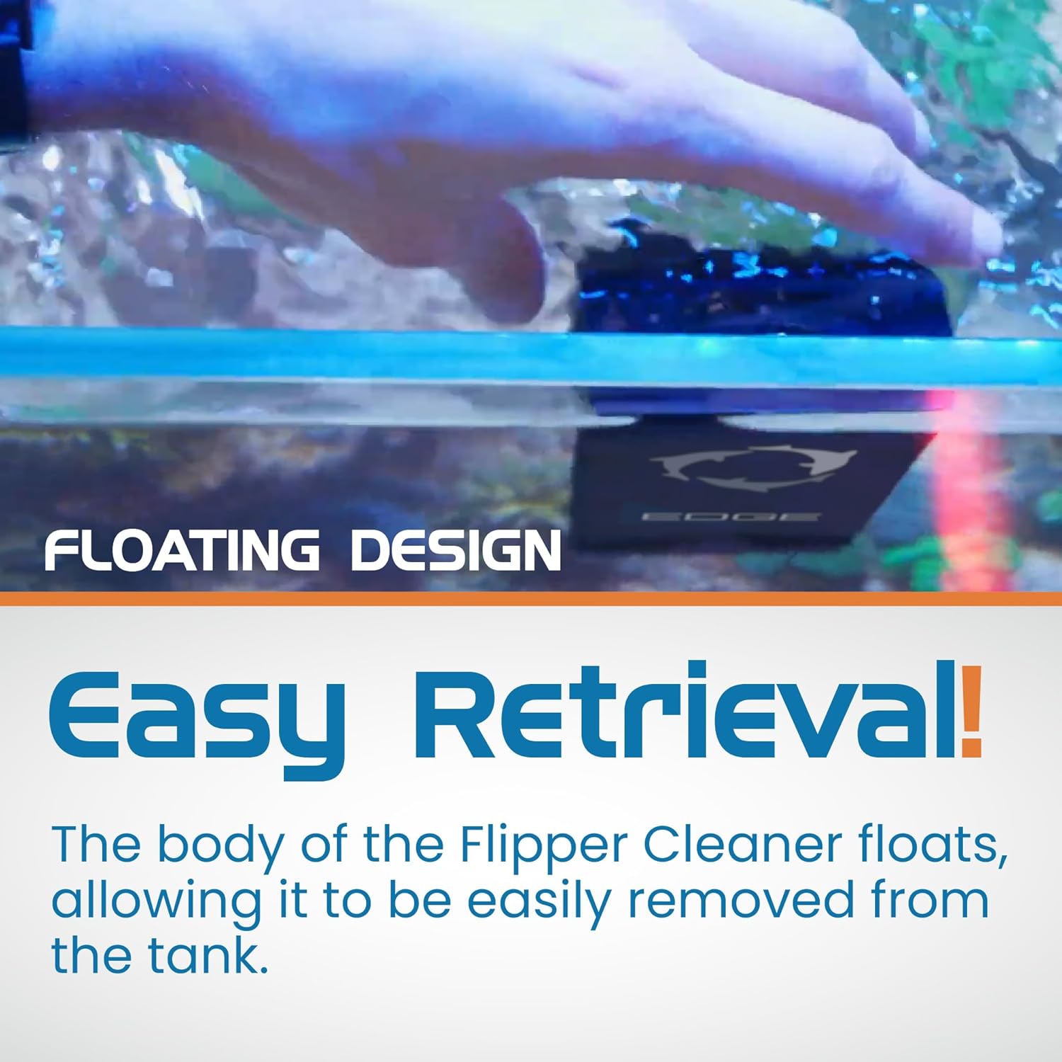 Flipper Edge 2 in 1 Floating Magnetic Aquarium Algae Cleaner (Standard) Aquarium Cleaning Supplies Flipper Aquarium Products