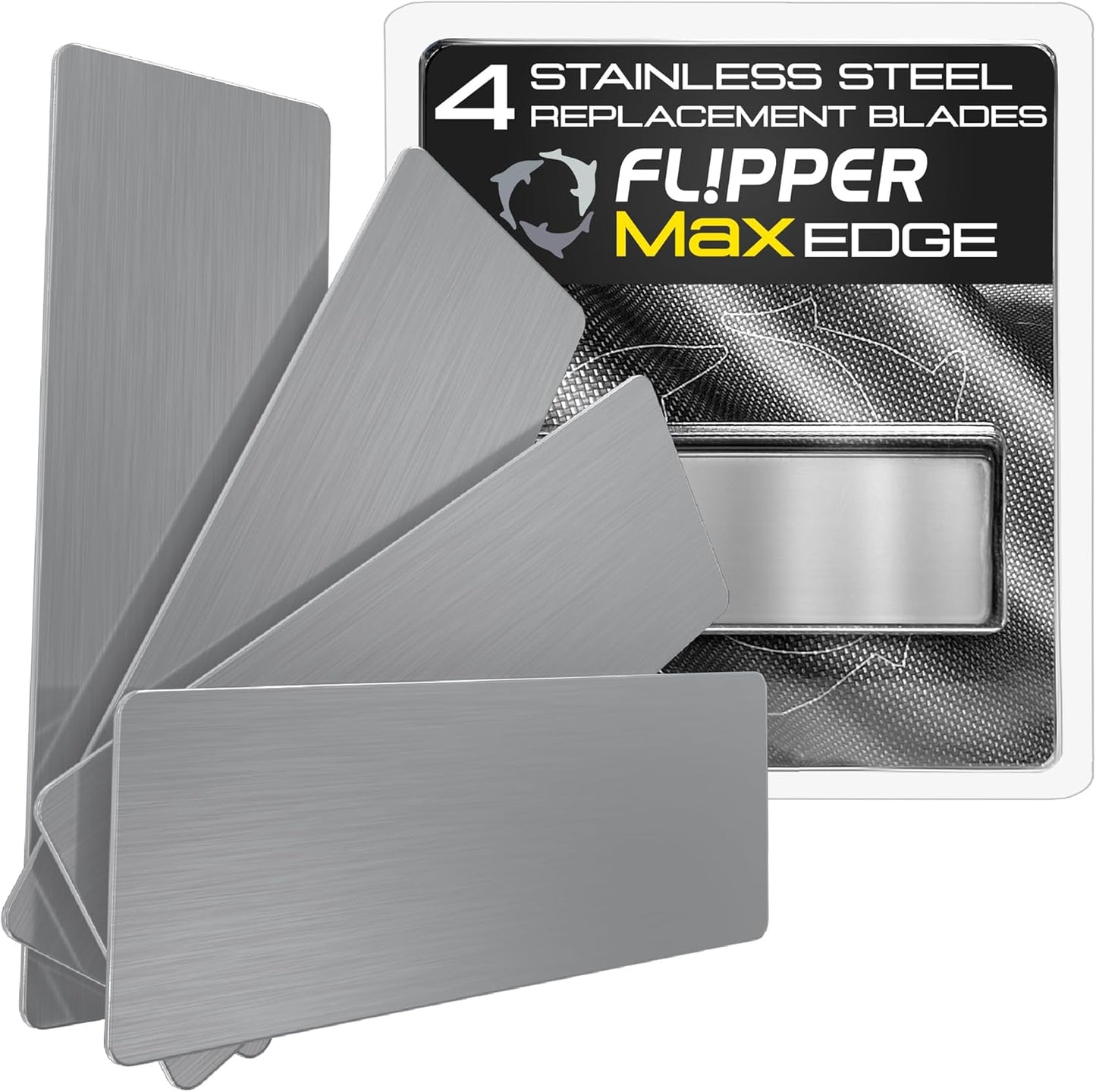 Flipper Edge MAX Stainless Steel Replacement Blades 4 Pack Replacement Blades Flipper Aquarium Products