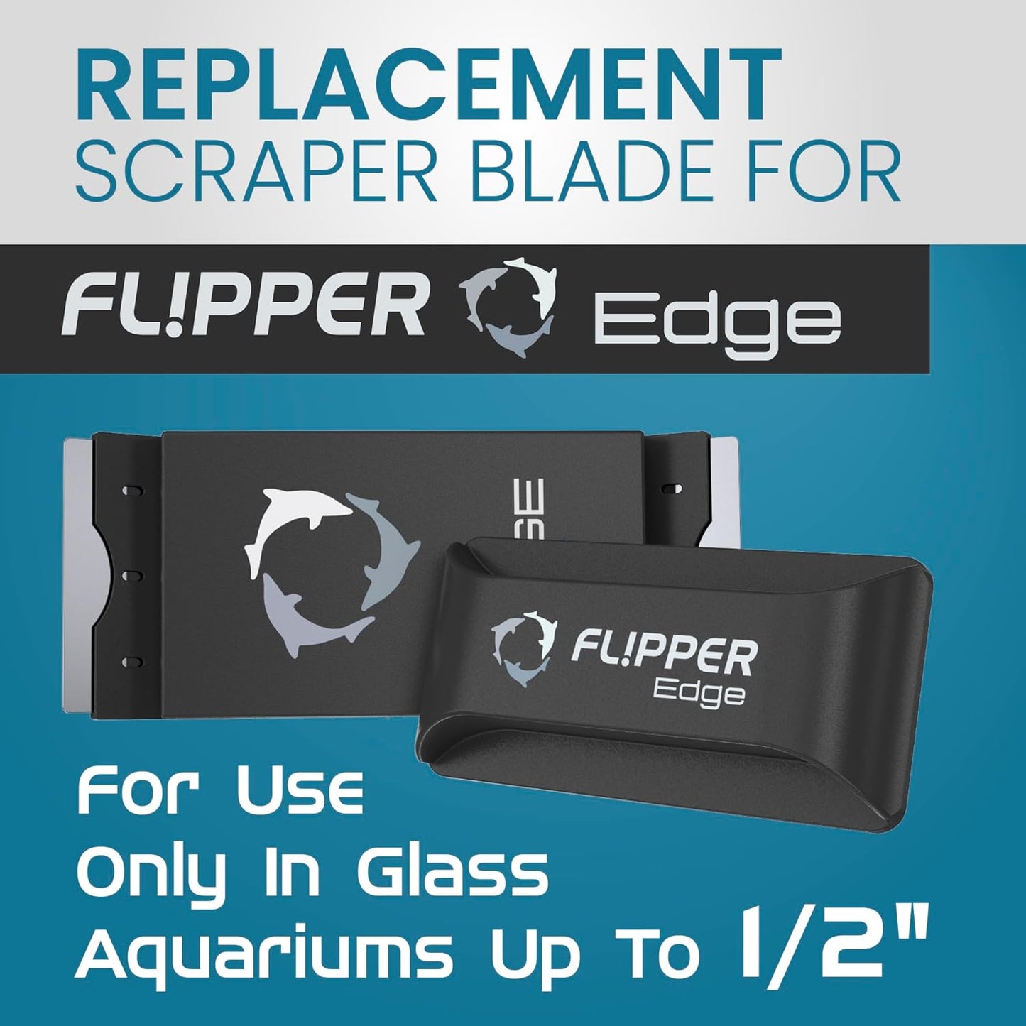 Flipper Edge Standard Stainless Steel Replacement Blades 4 Pack Replacement Blades Flipper Aquarium Products