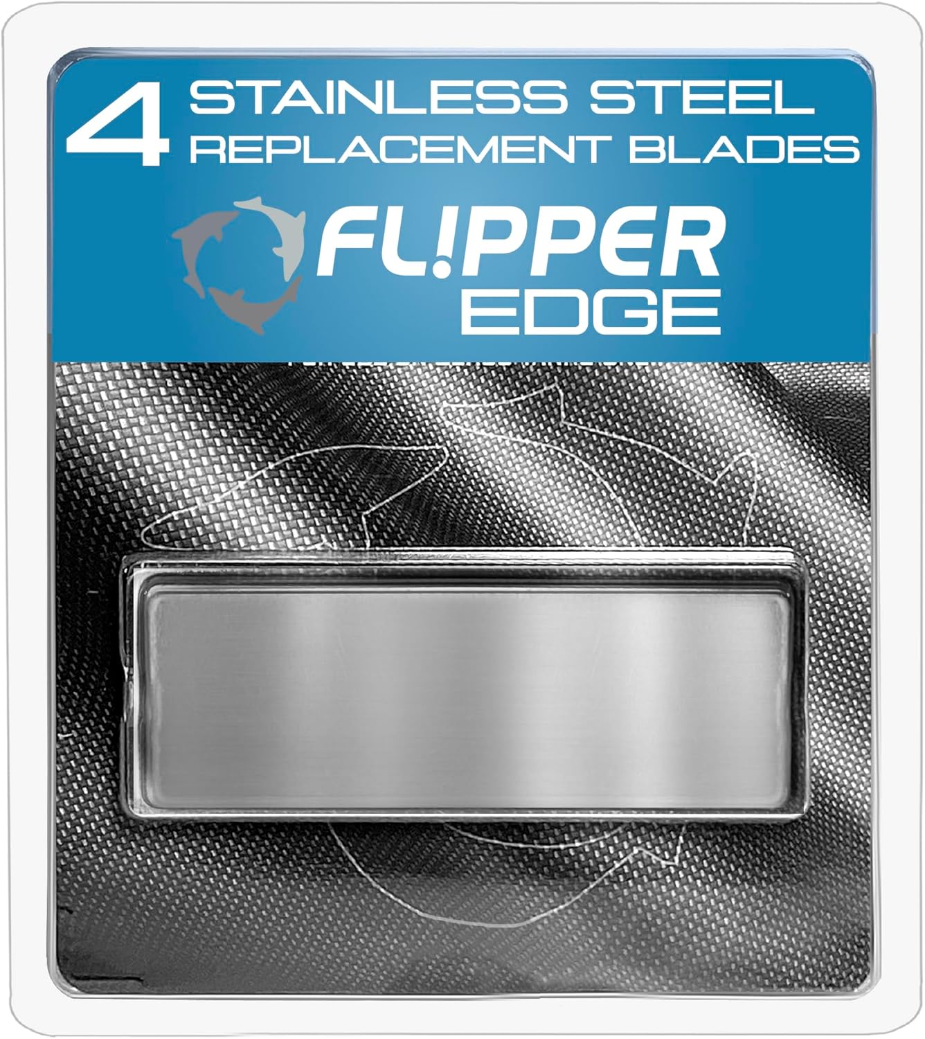 Flipper Edge Standard Stainless Steel Replacement Blades 4 Pack Replacement Blades Flipper Aquarium Products