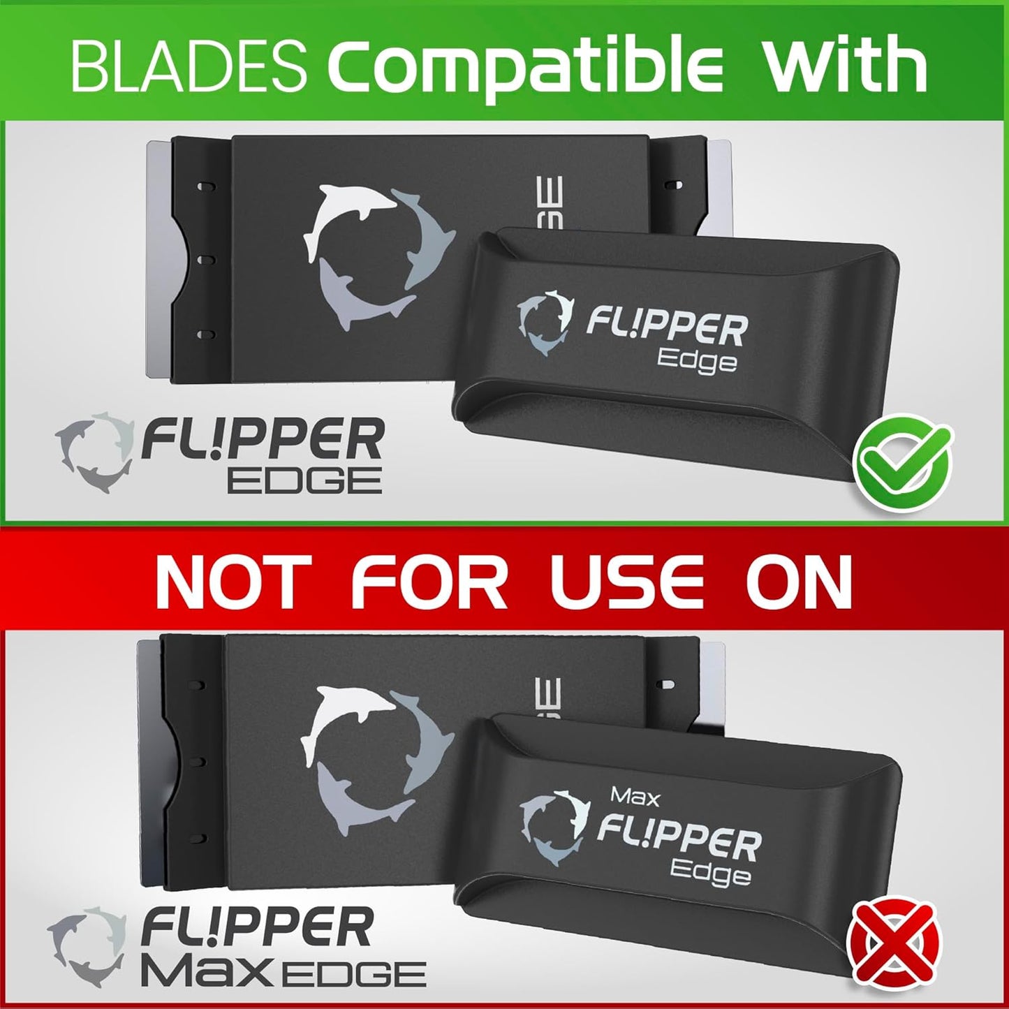 Flipper Edge Standard Stainless Steel Replacement Blades 4 Pack Replacement Blades Flipper Aquarium Products
