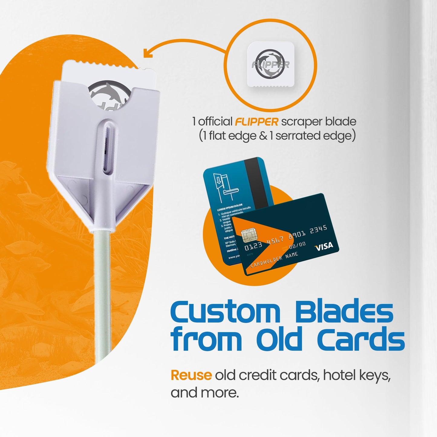 Flipper Platinum Aquarium Algae Scraper - 18" Hand Held Scraper Flipper Aquarium Products