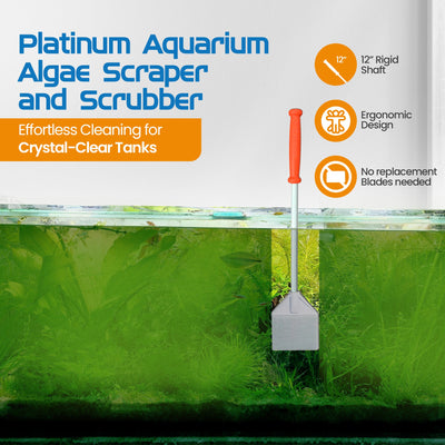 Flipper Platinum NANO Aquarium Algae Scraper 12" Hand Held Scraper Flipper Aquarium Products