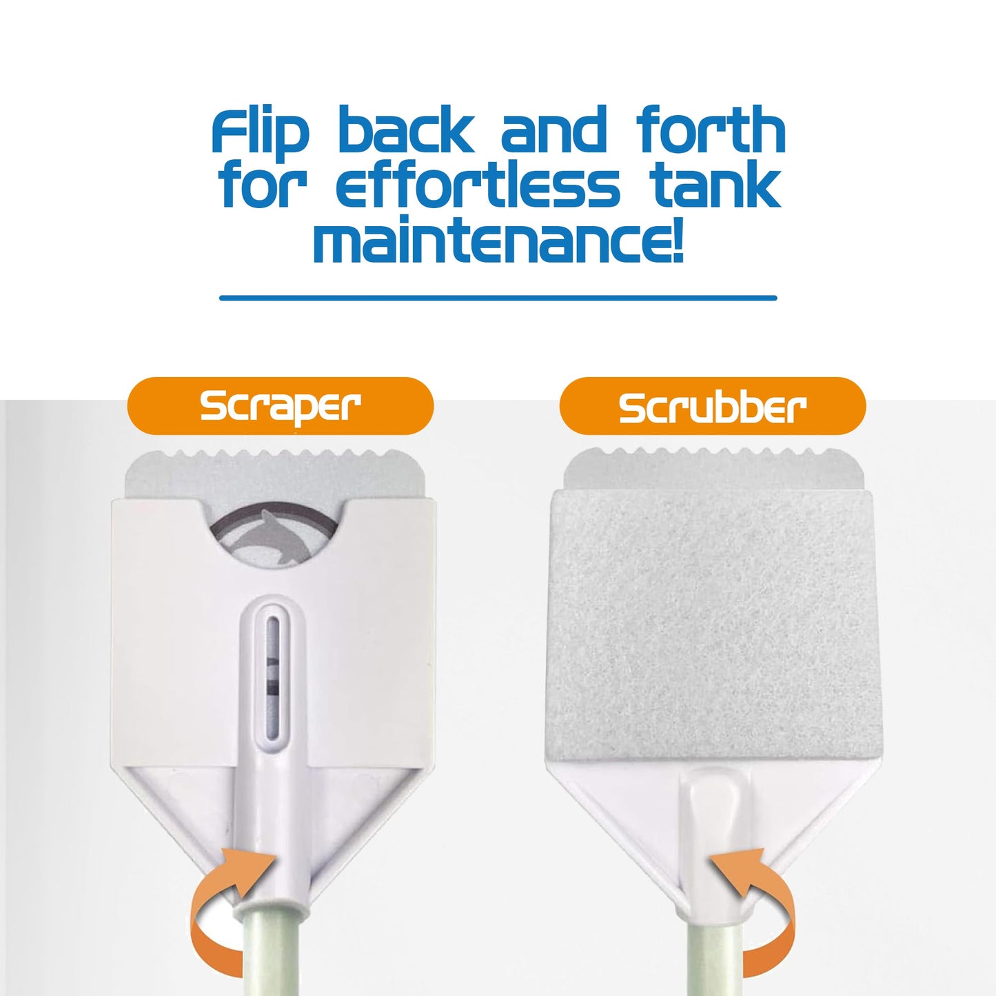 Flipper Platinum NANO Aquarium Algae Scraper 12" Hand Held Scraper Flipper Aquarium Products