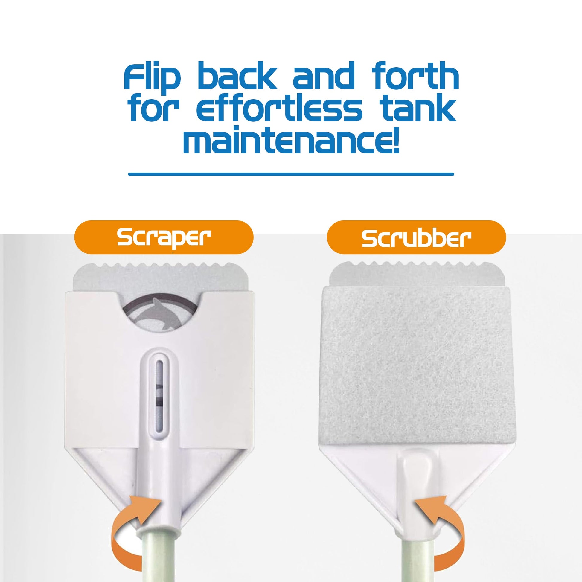 Flipper Platinum NANO Aquarium Algae Scraper 12" Hand Held Scraper Flipper Aquarium Products