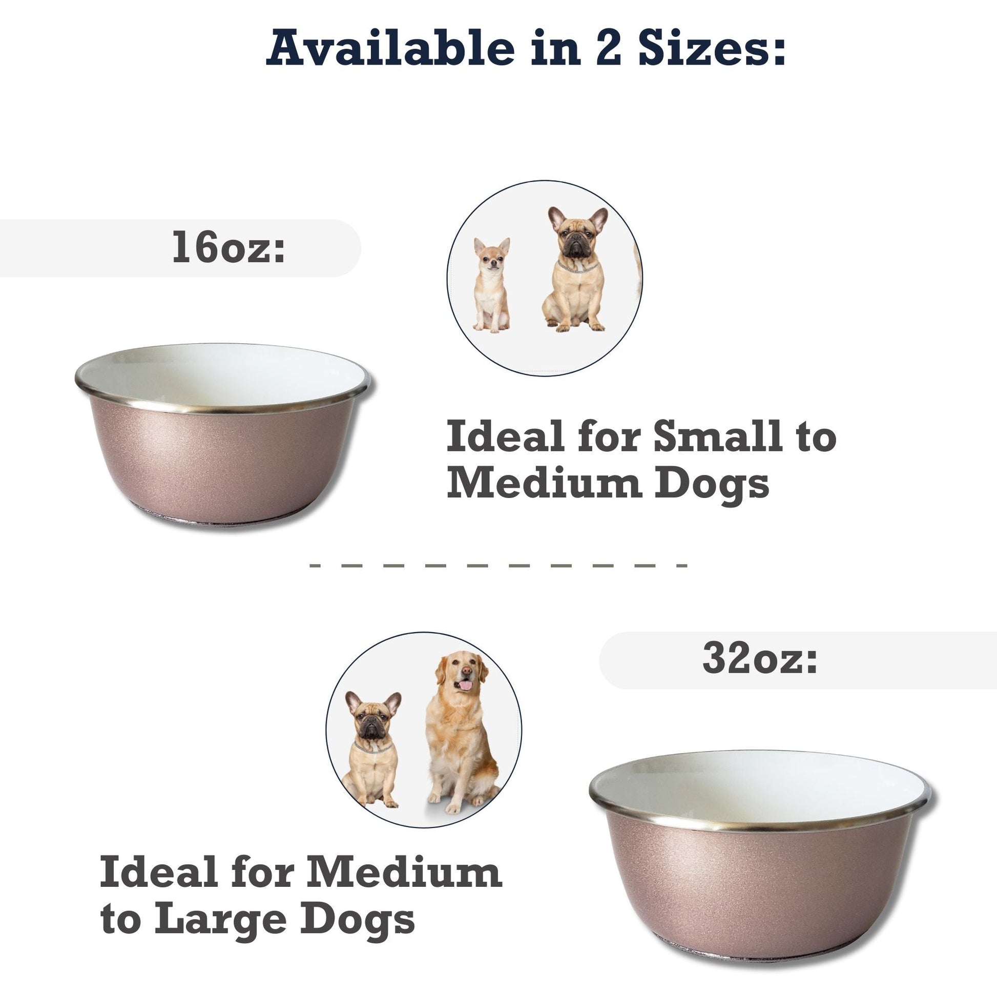 Deep Dog Bowl with Paw Print Design – Stainless Steel Bowl, Ideal for Small, Medium to Large Dogs – Rose Gold Deep Bowls American Pet Supplies