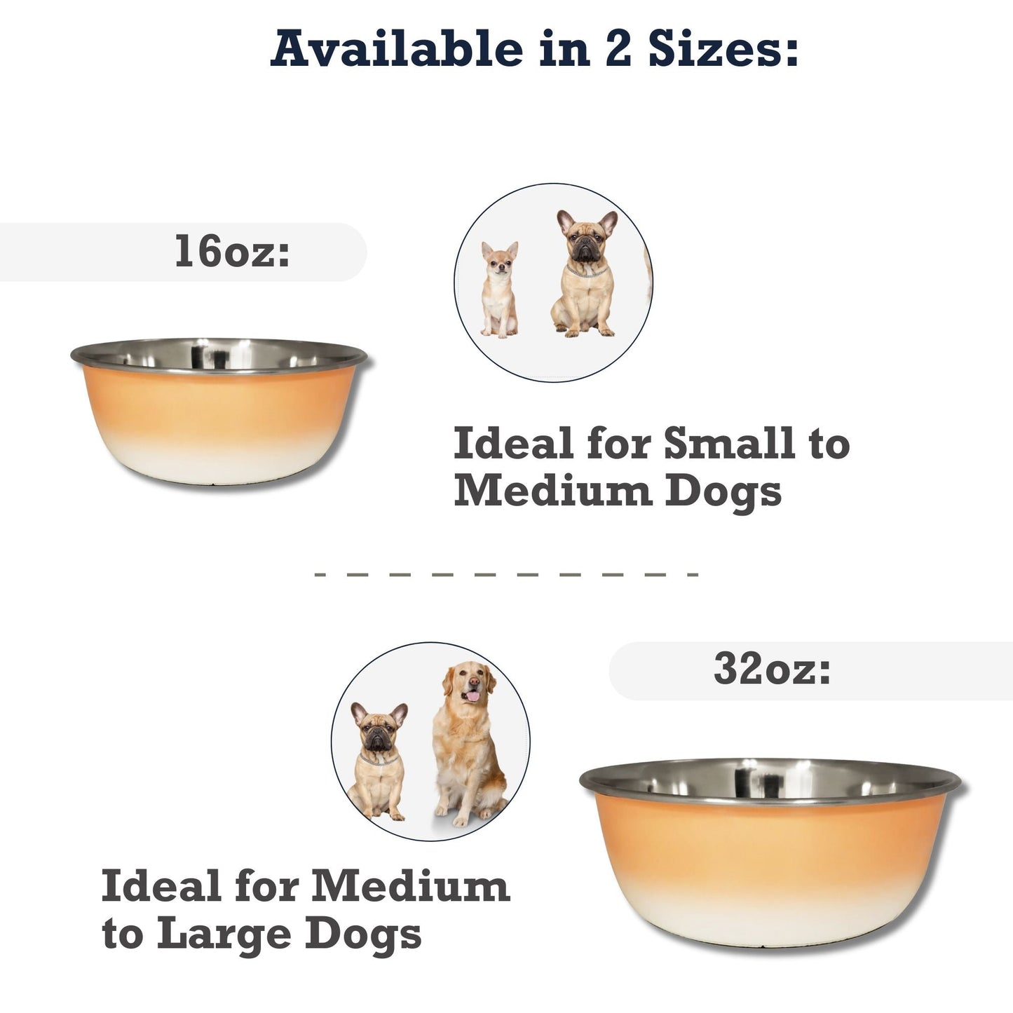 Deep Dog Bowl – Stainless Steel Bowl, Ideal for Small, Medium & Large Dogs – Peach Coral Deep Bowls American Pet Supplies