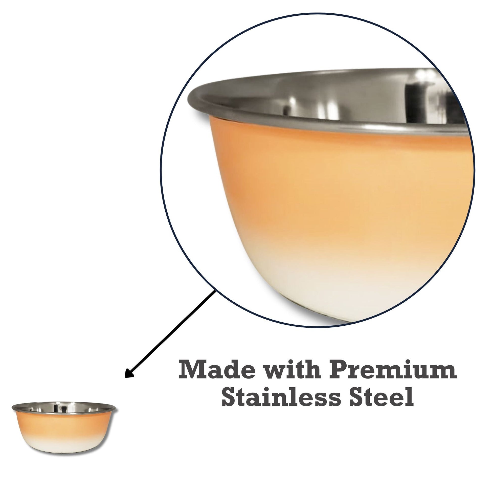 Deep Dog Bowl – Stainless Steel Bowl, Ideal for Small, Medium & Large Dogs – Peach Coral Deep Bowls American Pet Supplies