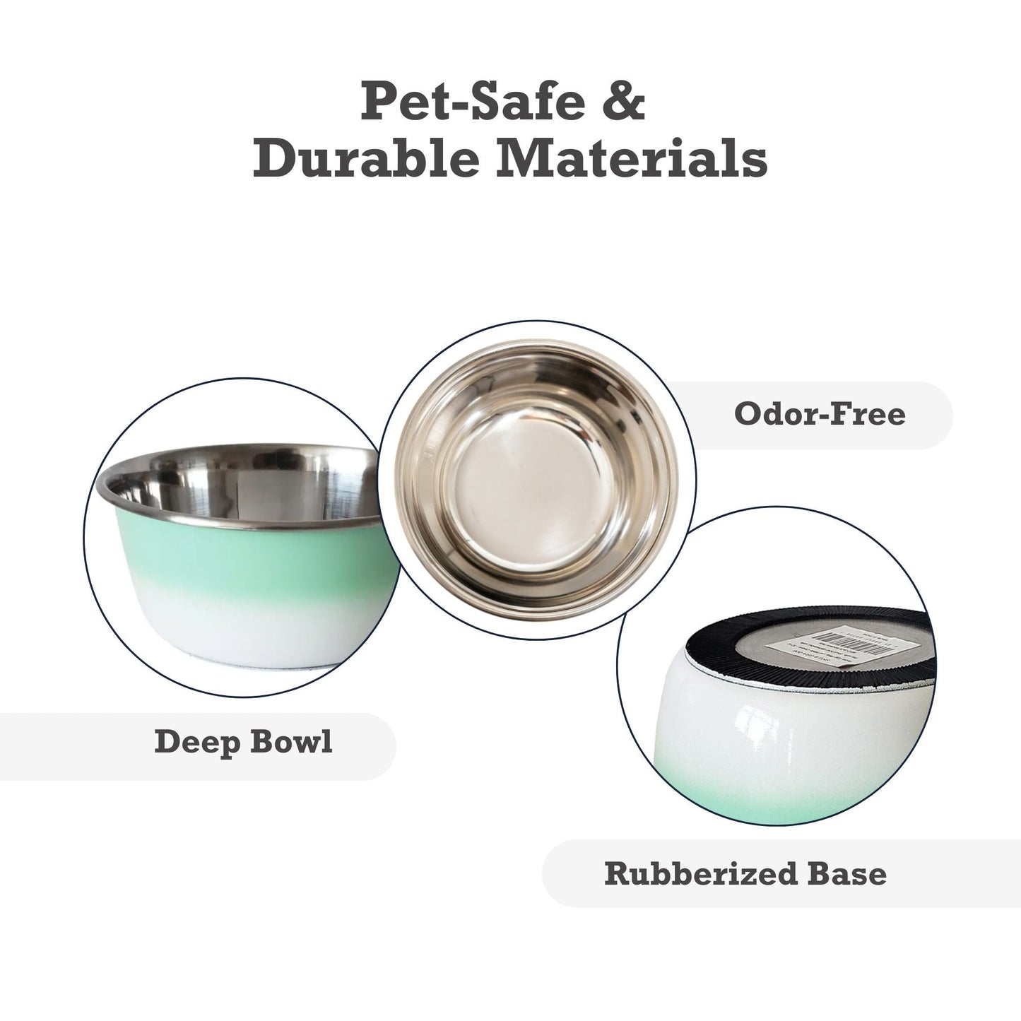 Deep Dog Bowl – Stainless Steel Bowl, Ideal for Small, Medium & Large Dogs – Mint Green Deep Bowls American Pet Supplies