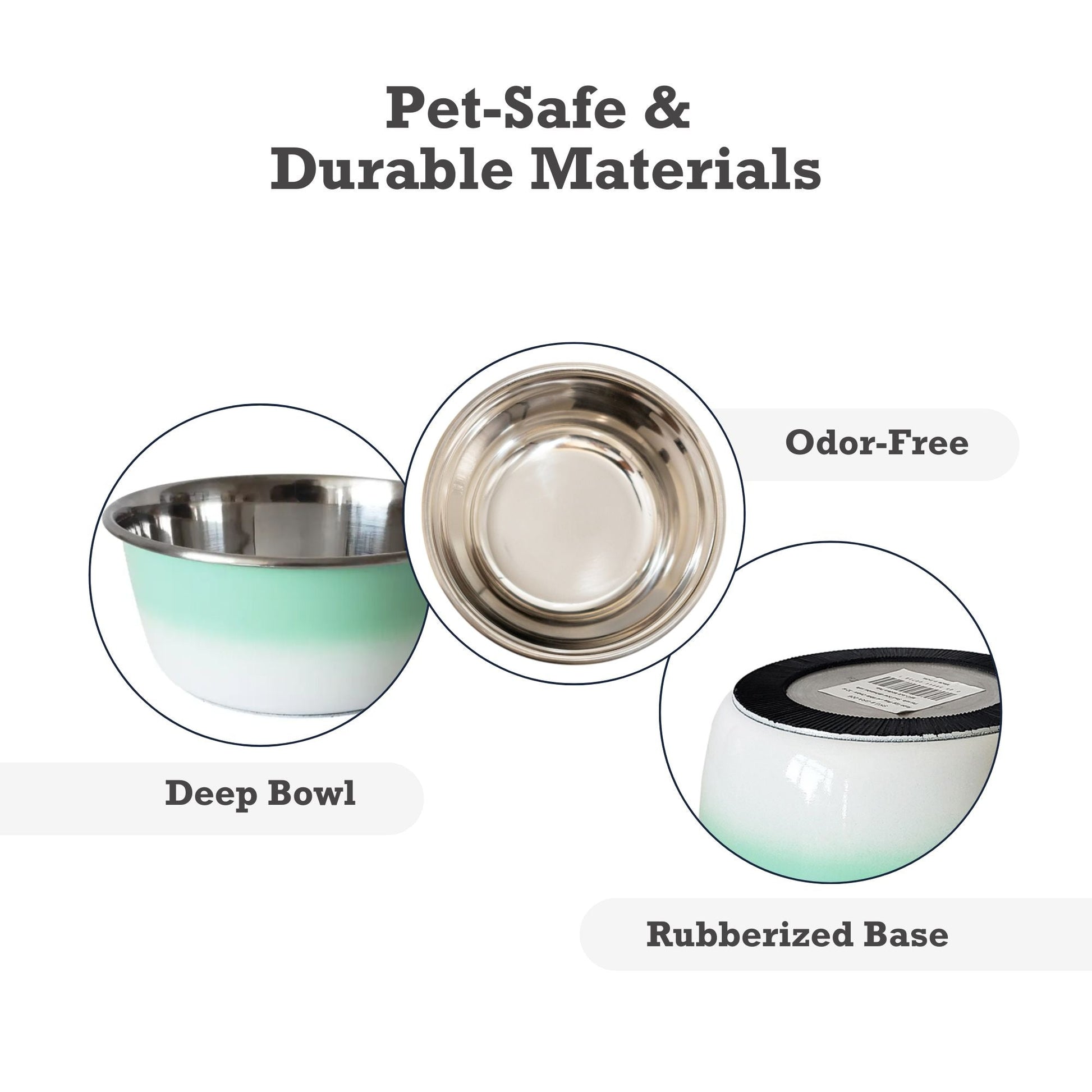 Deep Dog Bowl – Stainless Steel Bowl, Ideal for Small, Medium & Large Dogs – Mint Green Deep Bowls American Pet Supplies