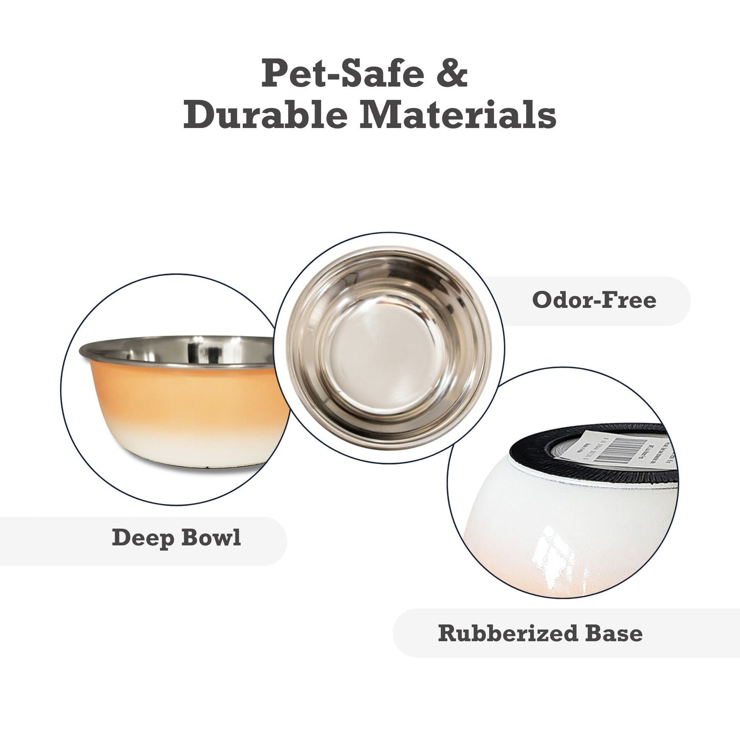 Deep Dog Bowl – Stainless Steel Bowl, Ideal for Small, Medium & Large Dogs – Peach Coral Deep Bowls American Pet Supplies