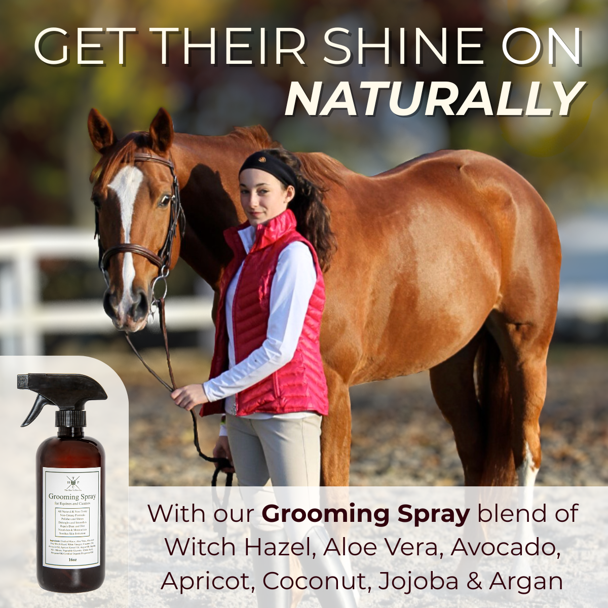 Grooming Spray for Dogs & Horses - 16oz The Hoof & Paw Co.