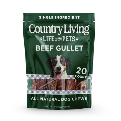 Country Living 6” Gullet Flats Dog Treats – 20 Count Bag – All-Natural Beef Esophagus Chews – High-Protein, Easily Digestible, Single-Ingredient Dog Treats – Grain-Free & Long-Lasting Dog Treats American Pet Supplies