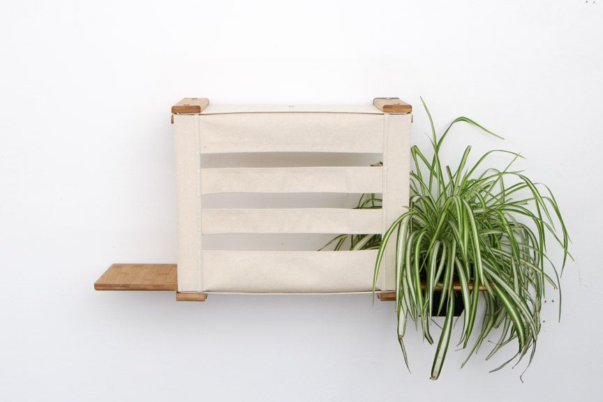 Deluxe Cat Cubby Bed Natural Bamboo Slotted Planter Catastrophic Creations