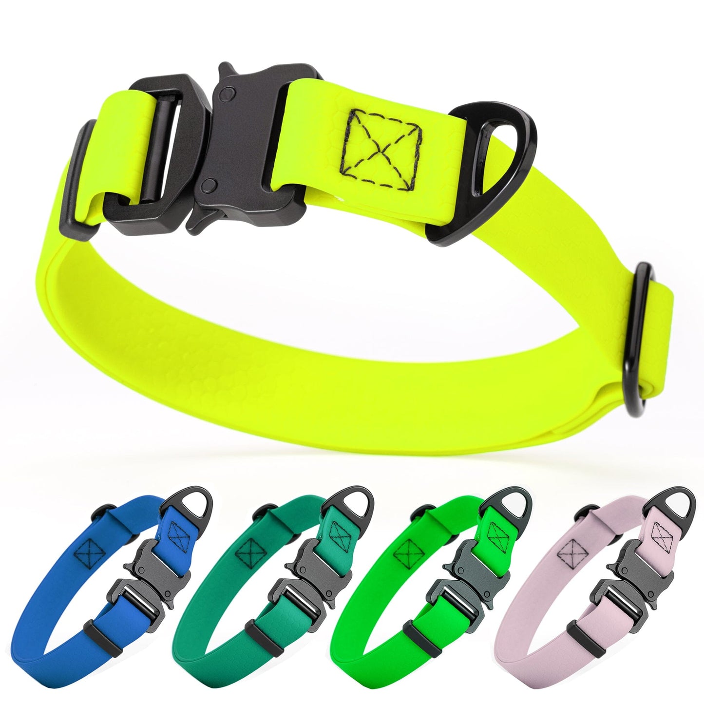 Waterproof Dog Collar with Metal Stab-Lock Buckle Dog Collar Dogline