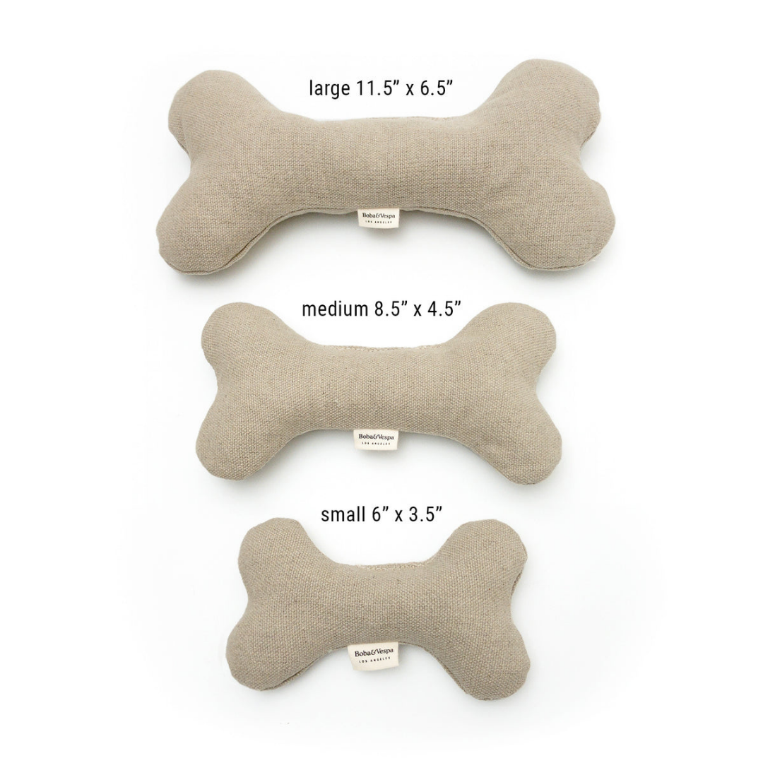 Boba & Vespa Plush Hemp Dog Bone Toy for Gentle Chewers | Soft & Squeaker Free Dog Bones The Kind Pet