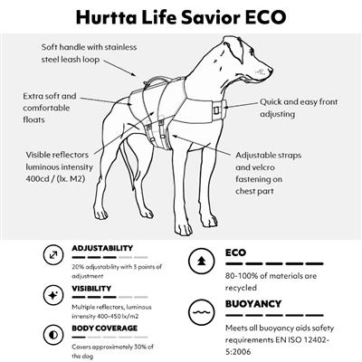 HURTTA Life Savior ECO, Dog Life Vest/Jacket