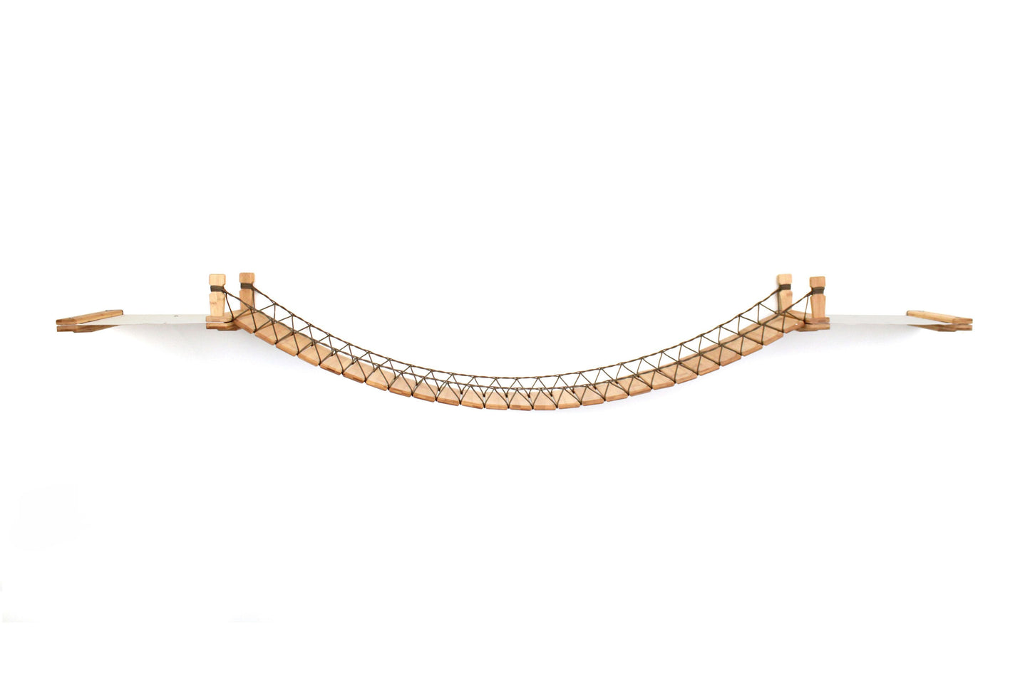 Double Cat Hammock and Climbing Bridge Combo Natural Bamboo Natural Canvas 66" Cat Bridge Catastrophic Creations