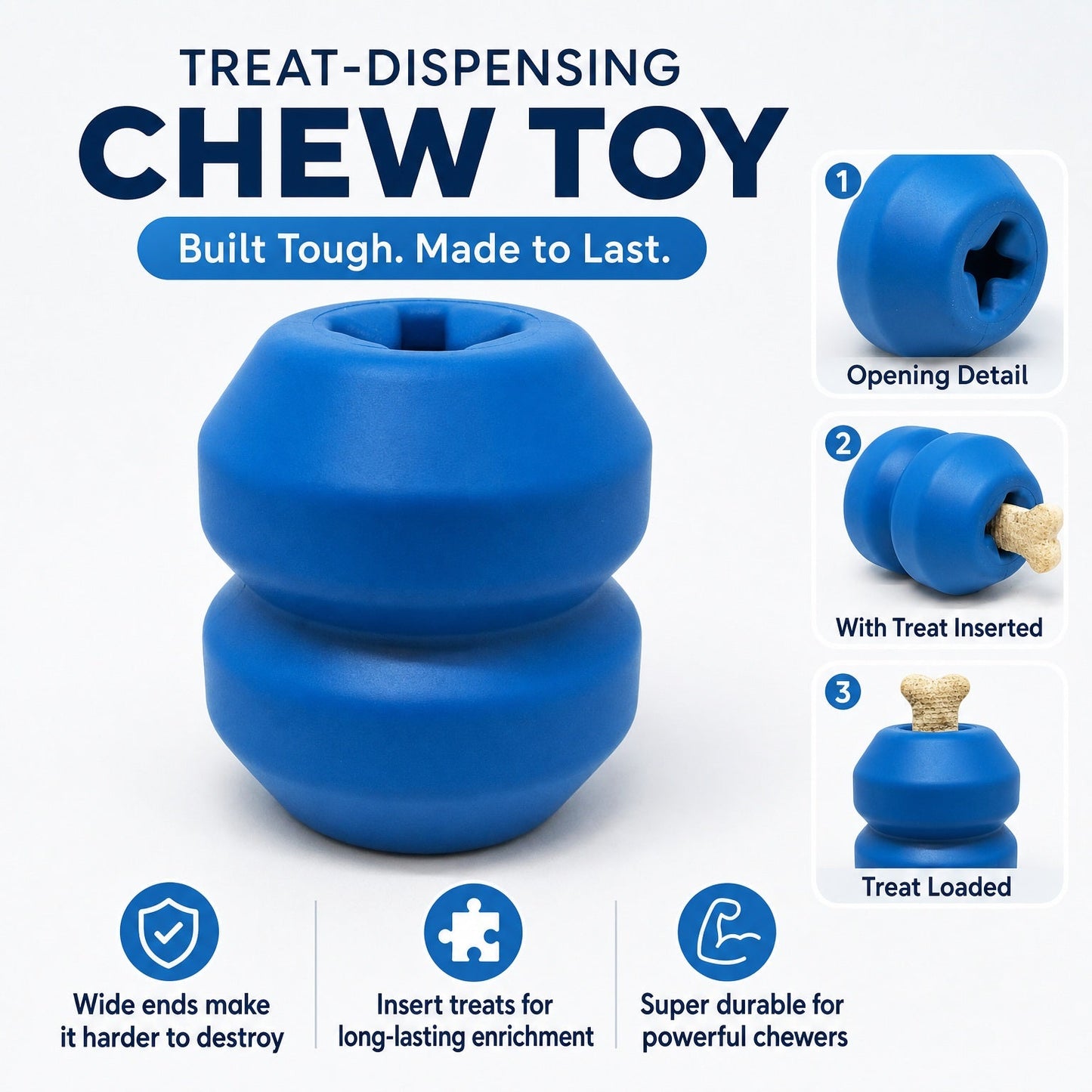 Double Trouble Dog Toy - Dual Chamber Treat Dispenser for Large Dogs | USA Made Rubber Dog Toys SodaPup/True Dogs, LLC
