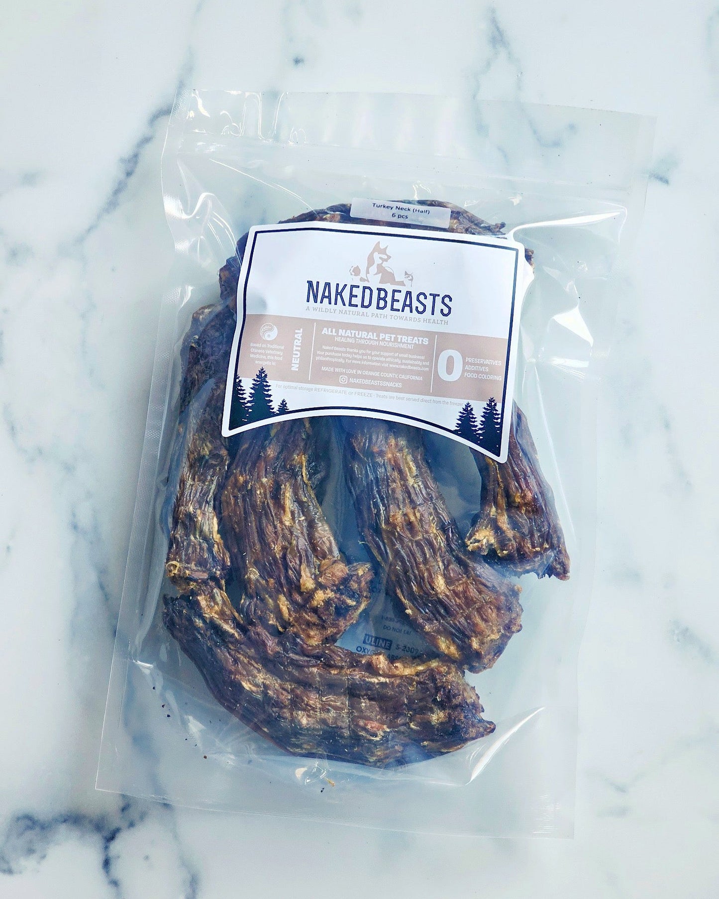 Turkey Neck 6 Halves ~ 16oz Naked Beasts