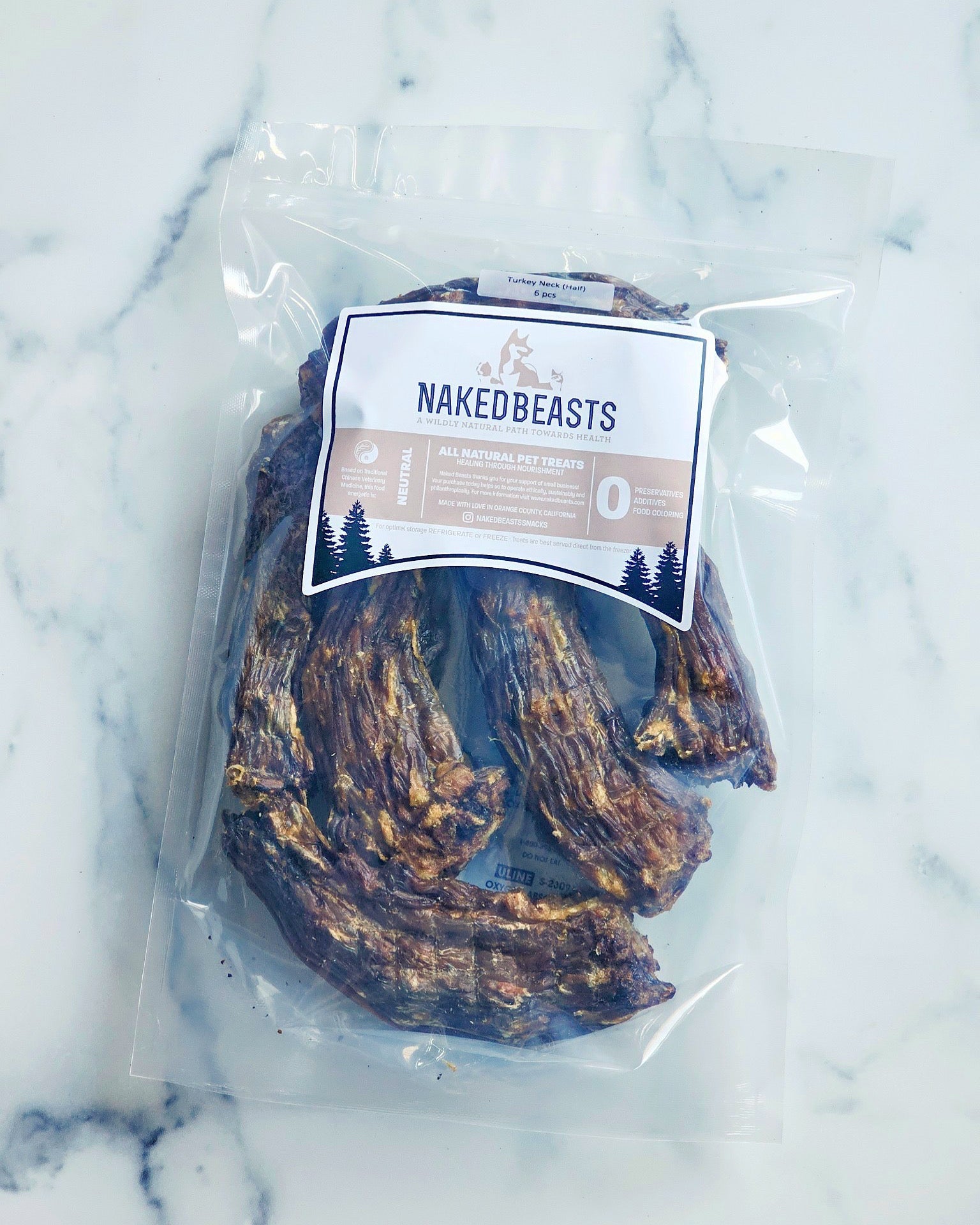 Turkey Neck 6 Halves ~ 16oz Naked Beasts