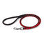 Soft Leather Dual-Color Braided Round Lead Black Red 1 4" Dog Leashes Dogline