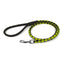 Soft Leather Dual-Color Braided Round Lead Black Lime Green 1 4" Dog Leashes Dogline